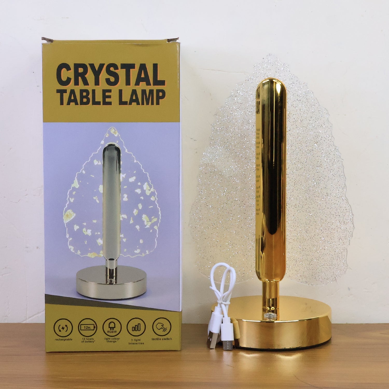 Premium LED Crystal Table Lamp with USB Power Premium LED Crystal Table Lamp with USB Power